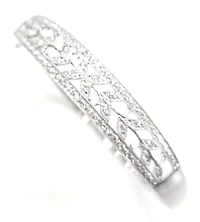 10K White Gold 0.56cttw Diamond Bangle, 7"
