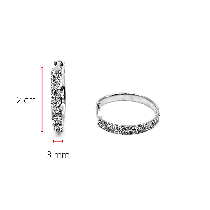 10K White Gold Diamond Hoop / Huggie Earring 0.50cttw