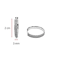 10K White Gold Diamond Hoop / Huggie Earring 0.50cttw