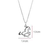 Sterling Silver 0.02cttw Canadian Diamond Horse Pendant, 18"