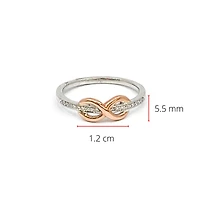 10K White & Rose Gold 0.05cttw Diamond Infinity Ring - 4.5