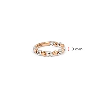 10K White & Rose Gold 0.05cttw Diamond Heart Ring, size 6.5