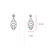 14K White Gold 0.52cttw Round Cut Diamond Dangle Earrings