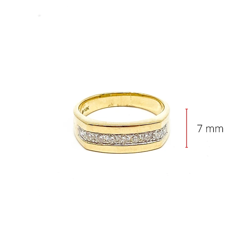 10K Yellow Gold 0.50ttw Gents Diamond Ring, size 10