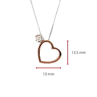 10K White & Rose Gold 0.09cttw Diamond Heart Pendant, 18"