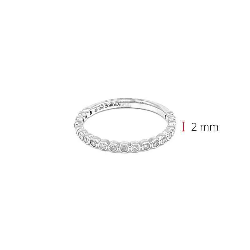 10K White Gold0.27cttw Diamond Ring/Band, size 6.5 - 4.5