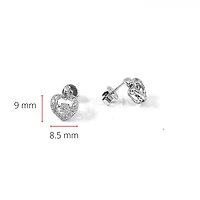 10K White Gold 0.35cttw Round Brilliant Cut Diamond Pulse Dangle Stud Earrings