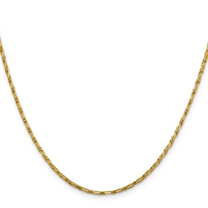 14K 1.6mm Diamond Cut Long Link Franco Chain - / Gold