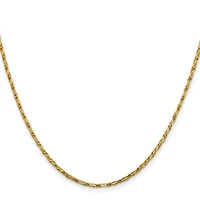 14K 1.6mm Diamond Cut Long Link Franco Chain - / Gold