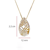 10K White & Yellow Gold 0.06cttw Diamond Pendant, 18"