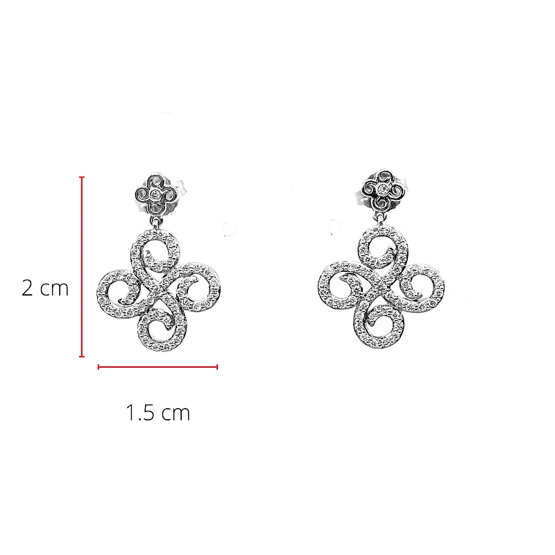 10K White Gold 0.50cttw Diamond Chandelier Dangle Drop Earrings