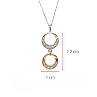 10K White & Rose Gold 0.39cttw Diamond Pendant, 18"