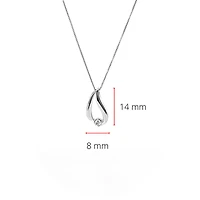 10K White Gold 0.035cttw Canadian Diamond Necklace, 18"