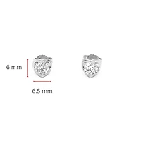 14K White Gold 0.70cttw Canadian Diamond Mezza Luna Earrings with Screw Backs