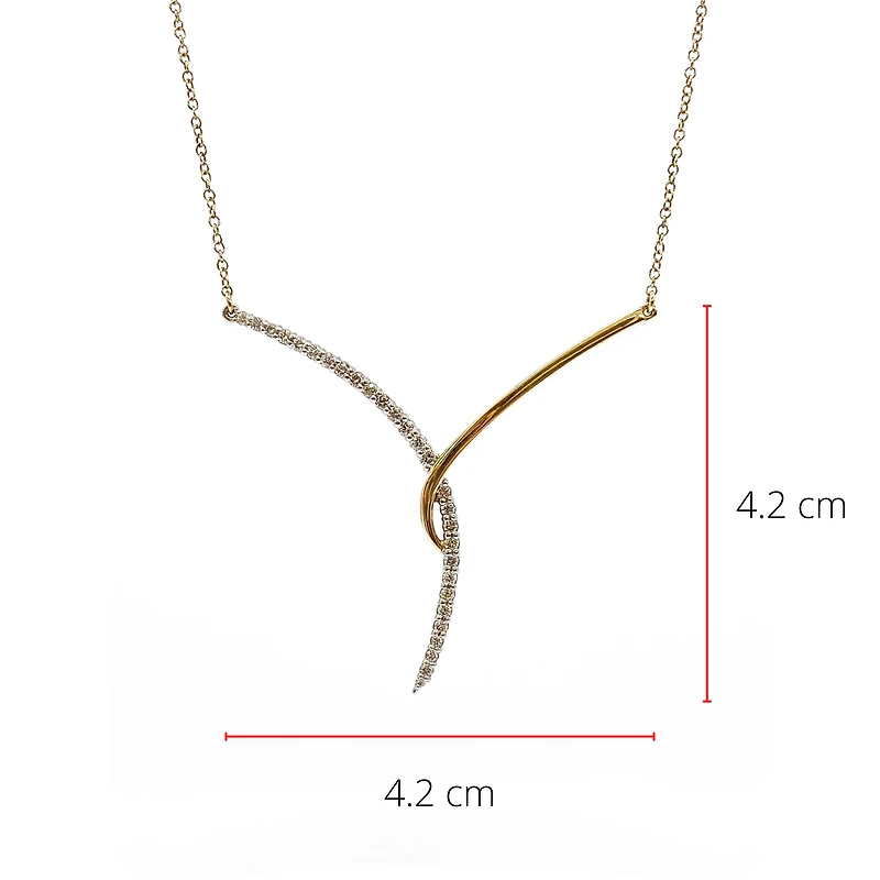 10K White & Yellow Gold 0.33cttw Diamond Pendant, 18"