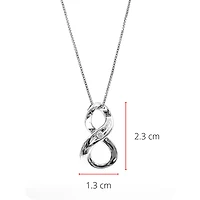 Sterling Silver 0.063cttw Diamond Infinity Necklace, 18"