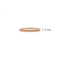 10K Rose Gold 0.07cttw Round Cut Diamond Ring, size 6.5