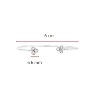 14K White Gold 0.24cttw Diamond Cuff Bangle, 6.5"