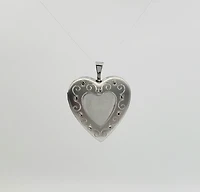 925 Sterling Silver Filigree Design Heart Shaped Locket - 20mm x 22mm