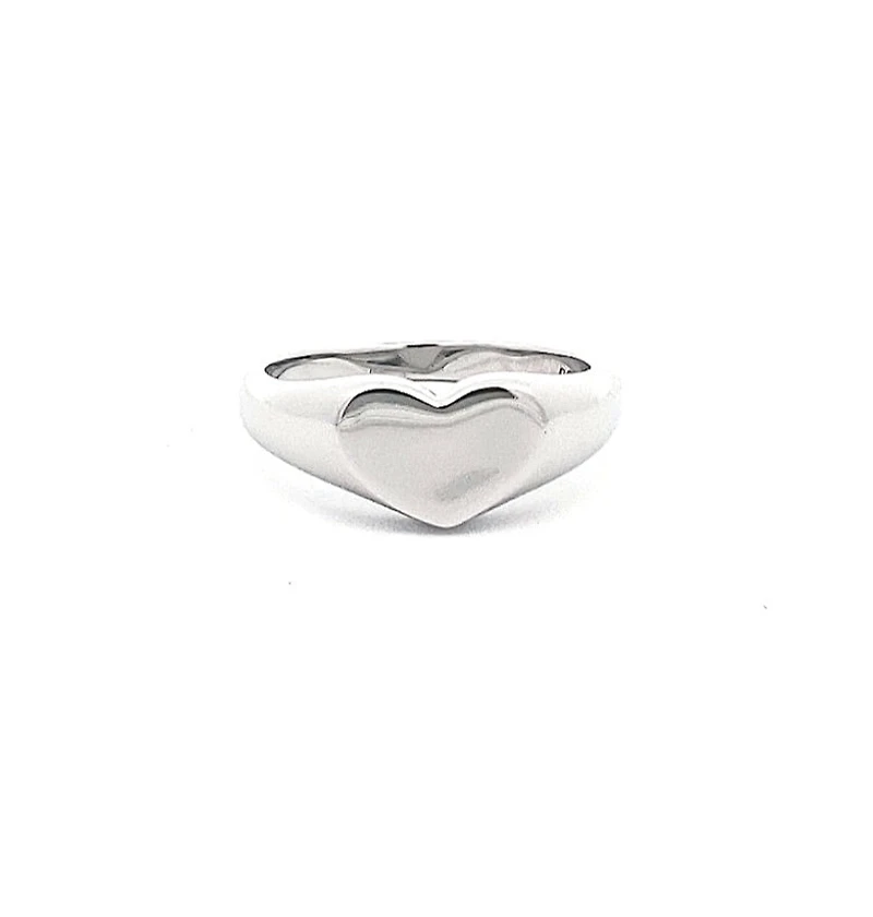 Silver 925 High Polish Heart Shaped Engravable Ring