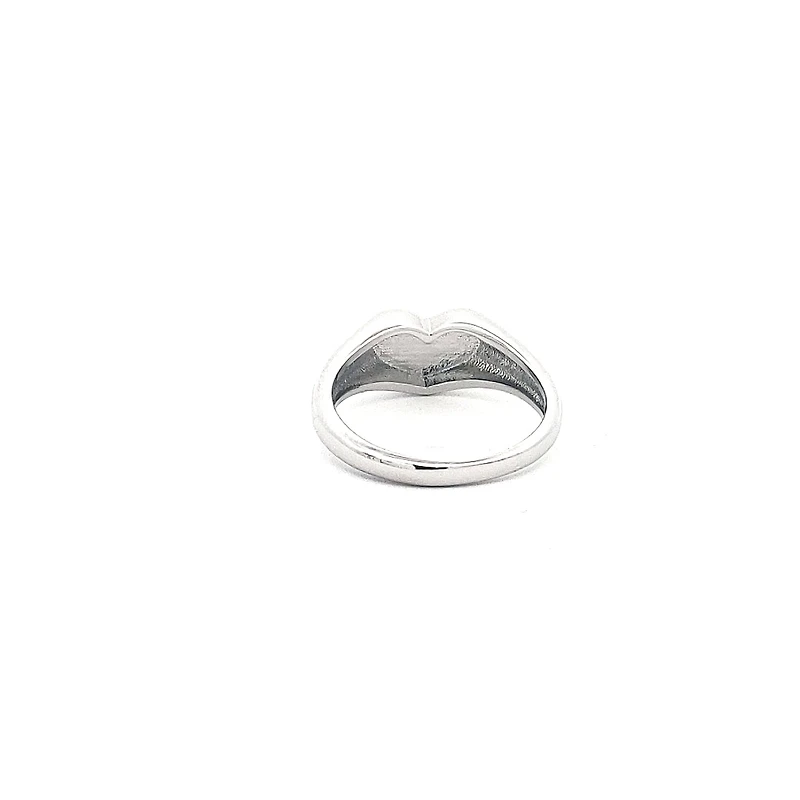 Silver 925 High Polish Heart Shaped Engravable Ring