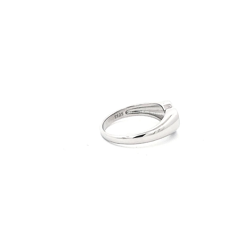 Silver 925 High Polish Heart Shaped Engravable Ring