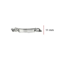 925 Sterling Silver 10.9mm Figaro I.D. Rhodium Plated Bracelet with Lobster Clasp - 9 Inches