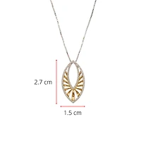 10K White & Yellow Gold 0.25cttw Diamond Pendant, 18"