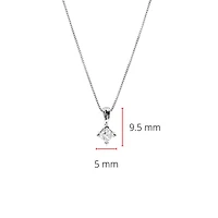 10K White Gold 0.123cttw Princess Cut Canadian Diamond Pendant, 18"