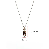 10K White and Rose Gold 1.00cttw Mystic Topaz & 0.012cttw Diamond Pendant, 18"