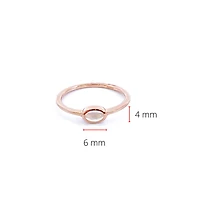 10K Rose Gold 0.25cttw Genuine Moonstone Ring, size 6.5