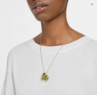 Swarovski Matrix Pendant Baguette Cut, Green, Gold-tone Plated 5639629- Discontinued