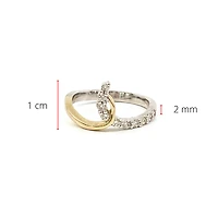10K White & Yellow Gold 0.25cttw Diamond Ring, 6.5 - / 4.5