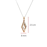 10K White and Rose Gold 0.08cttw Diamond Pendant, 18"