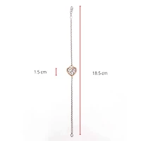 14K White & Rose Gold 0.05cttw Canadian Diamond Bracelet, 7"