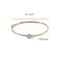 10K Rose Gold 0.25cttw Diamond Bangle, 7"