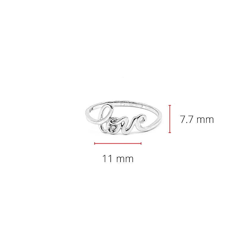 10K Gold 0.01cttw Diamond Love Ring