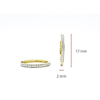 10K Yellow Gold 0.15cttw Diamond Hoop Earrings
