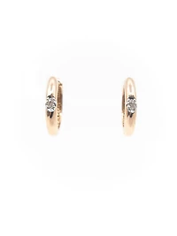 10K Rose Gold 0.05cttw Round Cut Canadian Diamond Earrings