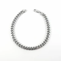 925 Sterling Silver Miami Cuban Rhodium Plated Bracelet with Lobster Clasp