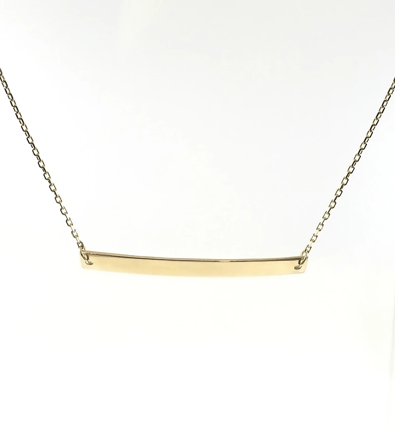 10K Yellow Gold Engravable Bar (35mm x 4mm) Bracelet - 7 Inches