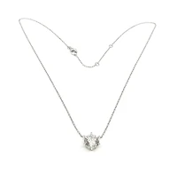 925 Sterling Silver 8mm Cubic Zirconia Solitaire Necklace - 18 Inches
