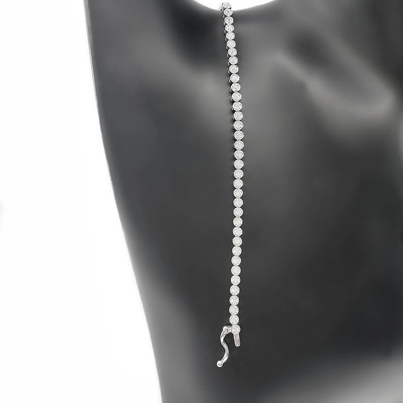 925 Sterling Silver Cubic Zirconia Bracelet - 7 Inches