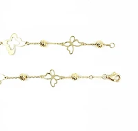10K Yellow Gold Butterfly Links Bracelet - 7.25 Inches