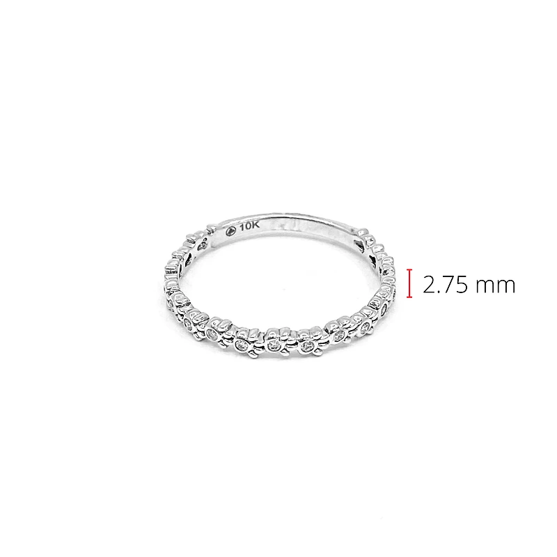 10K White Gold 0.065cttw Diamond Paw Print Ring, size 6.5