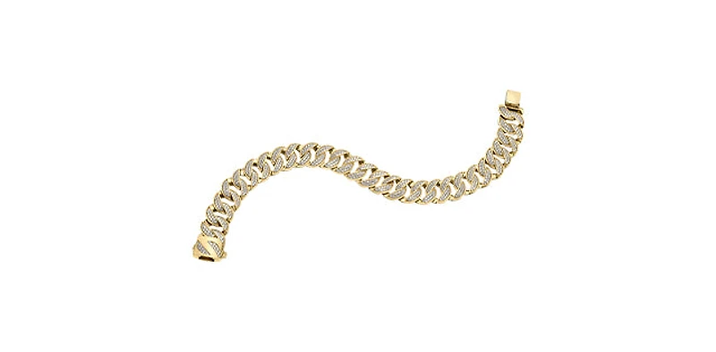 10K Yellow Gold 3.00cttw Diamond Cuban Link Bracelet