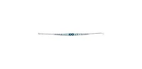 14K White Gold London Blue Topaz, Sky Blue Topaz and Canadian Diamonds Bracelet