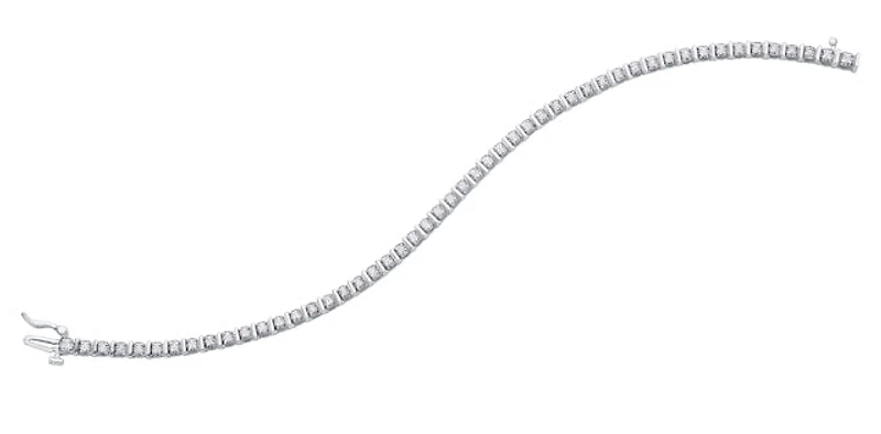 10K White Gold Diamond 1.00cttw round cut Tennis Bracelet