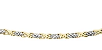 10K Yellow Gold 0.10cttw Diamond Tennis Bracelet