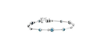 Blue Topaz & Diamond Tennis Bracelet